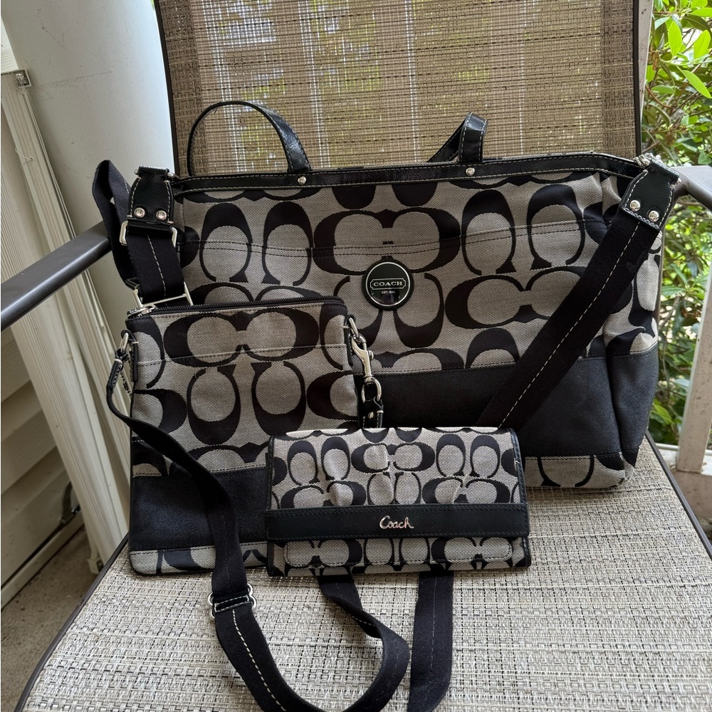 Coach Monochrome Signature Bag Trio